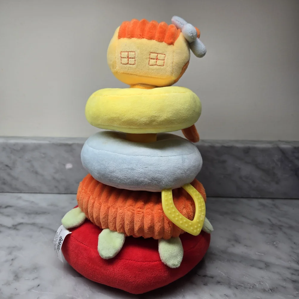 iPlay, iLearn Fabric Plush Stacking Rings for Babies with Teething Rings,‎ Soft